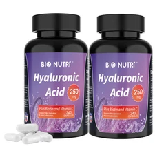 Hyaluronic Acid Supplements + Vitamin C Biotin 480 Capsules 250mg Skin Hydration