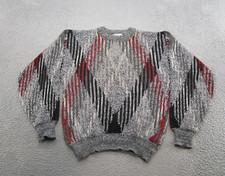 Vintage JJ Cochran Sweater Geometric Knit Pullover Sweater Mens Size XL USA Made