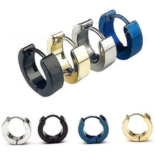 Stainless Steel Mens Womens Hoop Earrings Piercings Huggie Hypoallergenic