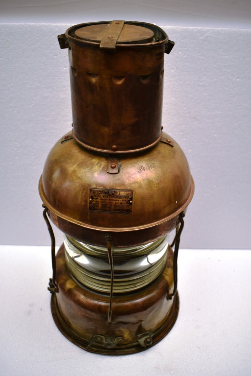 Vintage Nippon Sento Copper Ship Lantern Not Under Command Light
