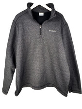 Columbia Men's Sz XL Charcoal Gray 1/4 Zip Pullover Cotton Blend Casual Collar