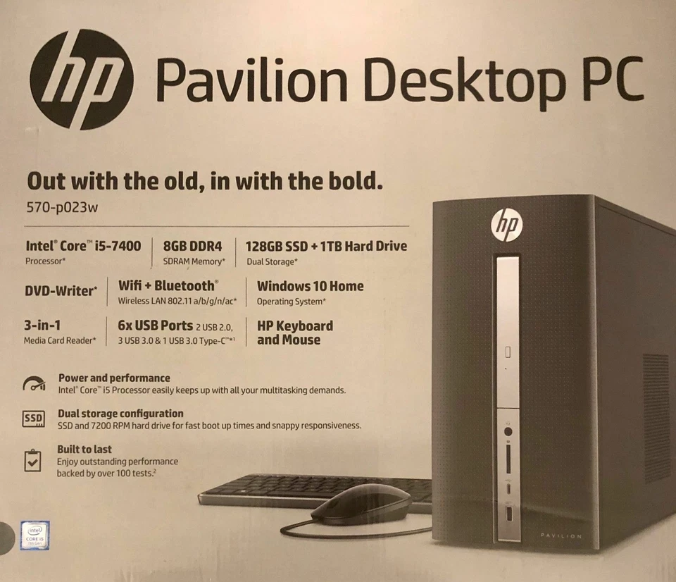 New HP Pavilion 570-p023w (1TB + 128GB, Intel Core i5 7th Gen 3.00GHz, 16GB RAM) - Image 4 of 4