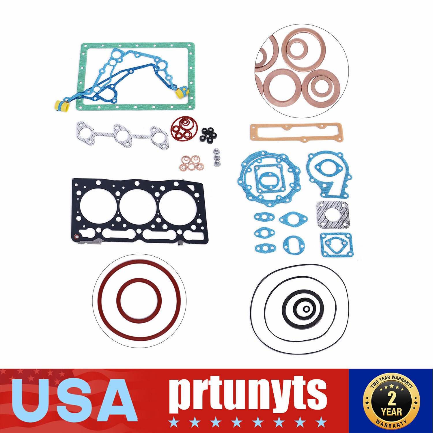 Complete Cylinder Head Gasket Lower Upper  Full Gasket Set Fit For Kubota D1305