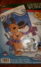 Design Works Felt Stocking Applique Kit 18" Long-Winter Friends New Snowman New