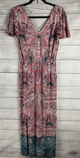 London Style Collection Multicolor Shortsleeve Polyester Blend LongDress Size 6