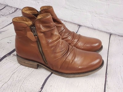 Miz Mooz - Leather Ruched Ankle Boots 