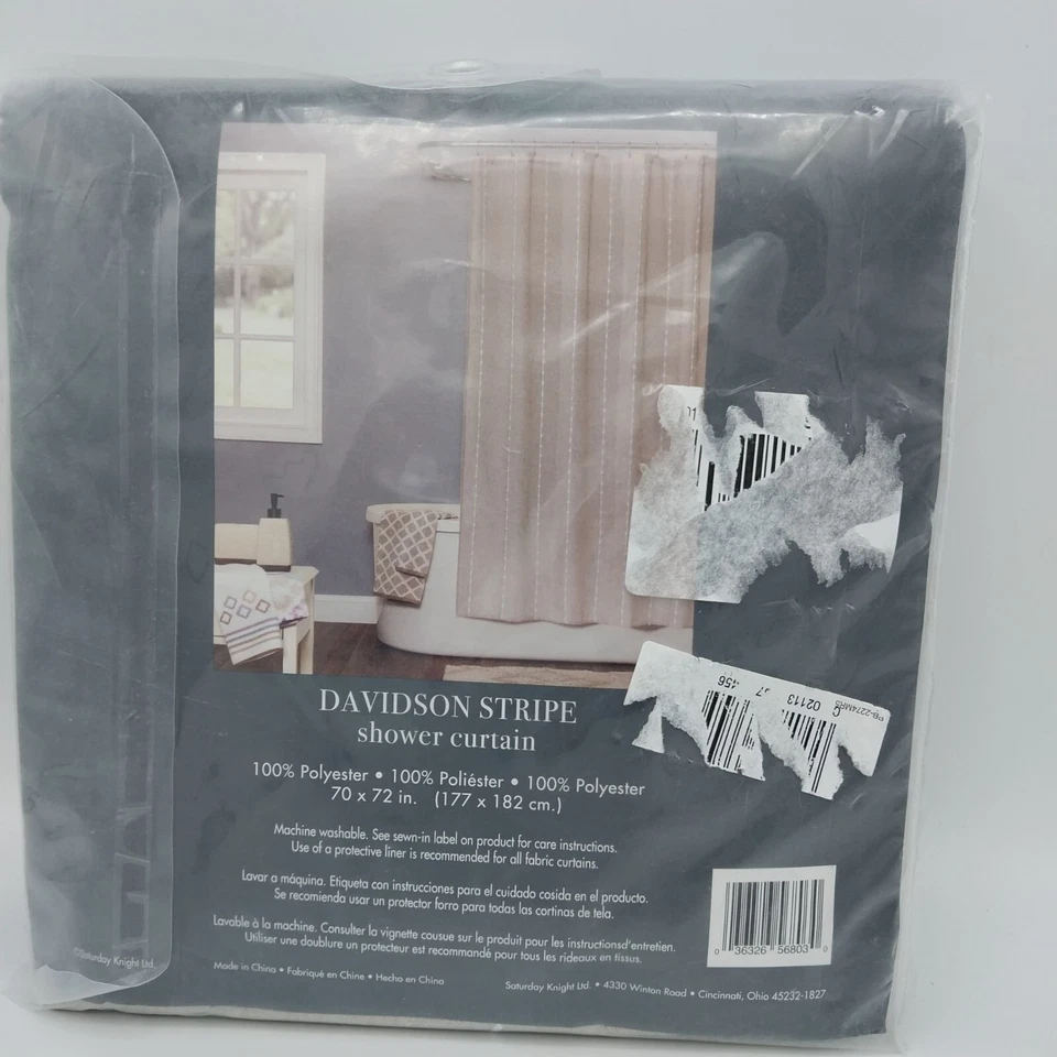 Полосатая занавеска для душа Davidson натуральная - Изображение 4 из 4