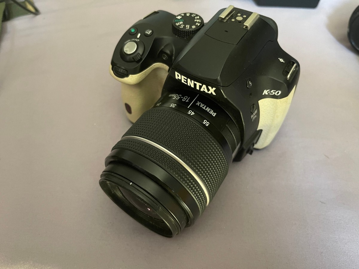 Pentax K50 black white edition camera body DSLR w/ 18-55mm lens | eBay