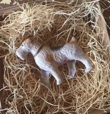 New 3D Dresden Paper Ornament Wire Hair Fox Terrier Dog Christmas Tree Deco