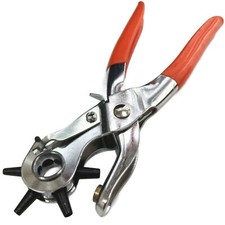 New Revolving Leather Hole Punch Plier Puncher Leather Belt Cut Eyelet 6 Sizes
