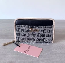 JUICY COUTURE Wallet Spring Fling Zip Around - Black Beige