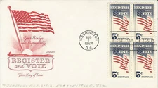 1964 FDC  SC# 1249 Old Glory K361