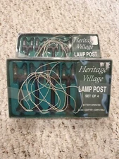SET OF 8 - Dept 56 Heritage VILLAGE LAMP POST Battery Operated 5996-0 w/ box