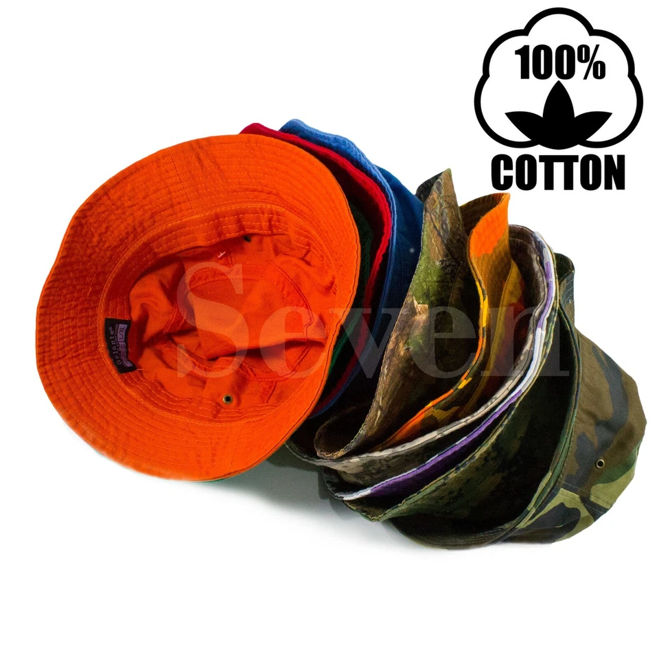 Cubo Pesca Boonie Algodón Sombrero Gorra Ala Visera Sol Safari Militar Campamento Viaje  Foto 2 de 4