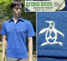 vtg Grand Slam Munsingwear penguin shirt thin USA MADE synthetic polo mens SM