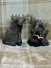 Lot Of 2 Big Sky Carvers Mountain Moose Figurines. Read Description