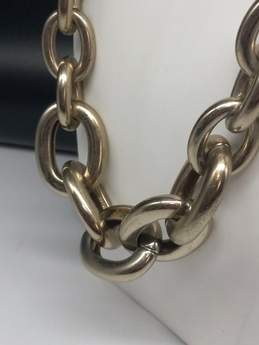 LYDELL NYC gedeckte goldfarbene abgestufte ovale Glieder gutes Gewicht Kette Halskette - Bild 7 von 11