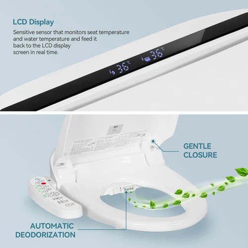 Bidet Toilet Seat Electric Warm Water Smart Heated Bidet with Warm Air Drying US - Picture 3 of 19