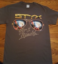 Styx World Tour double sided shirt rare Man of Miracles Classic prog Rock Medium