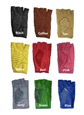 Leather Crochet Cycling / Bicycle Gloves - Vintage  (Multiple Colors)