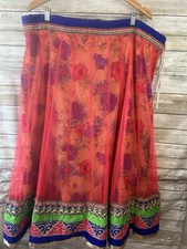 VTG Maxi Skirt Womens ONE Size Tie Waist Boho Cottagecore Fairy Gypsy Flowy j32