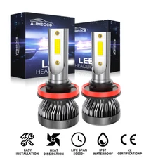 H11 LED Headlight Kit High Low Beam Bulb Super Bright 6500K White Bulbs KIT