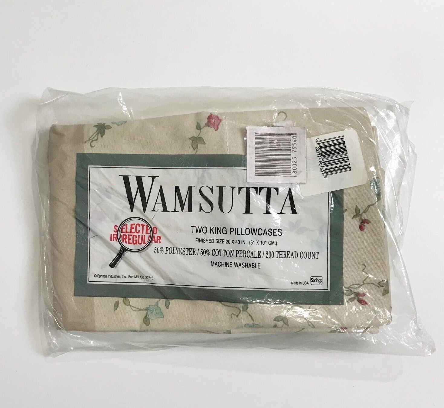Vintage Wamsutta Irregular Floral King Pillowcases 20x40 eBay