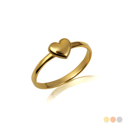 Gold Herz Liebe Ring (erhältlich in Gelb-/Rosé-/Weißgold)