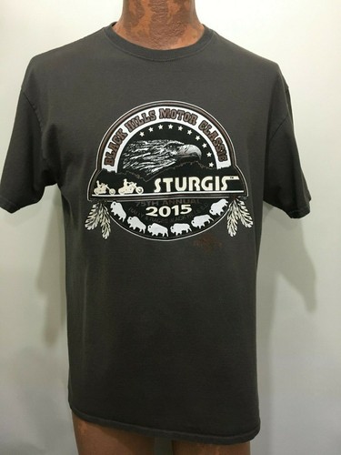 Sturgis 2015 75rd Motorcycle Rally Mens L T-Shirt Gray Hills Motor Classic - Picture 3 of 5