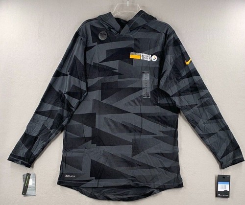 Pittsburgh Steelers Nike Sideline Impact Long Sleeve Hoodie T-Shirt Men's NFL - Picture 2 of 12