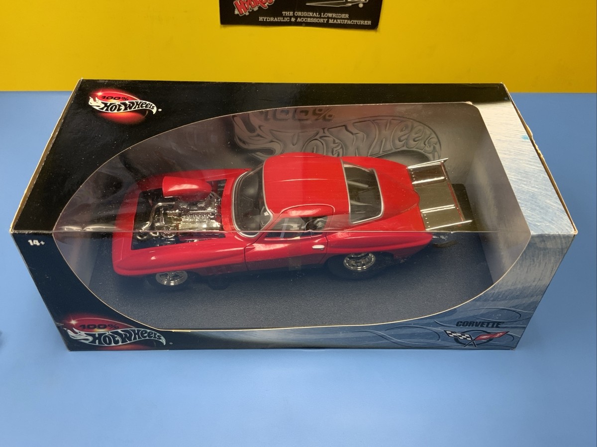 Hot Wheels 100% 1966 Corvette Red 1:18 | eBay