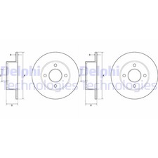2X DELPHI BREMSSCHEIBEN 245mm VOLL HINTEN PASSEND FÜR AUDI 100 80 90 CABRIOLET