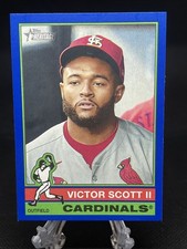 2025 Topps Heritage High Number Victor Scott II #612 Blue Border Parallel