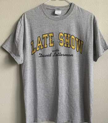 Vintage 90s Late Show With David Letterman Tshirt Gray Adult Medium