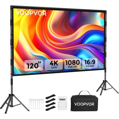 100 Inch Projector Screen with Stand, Portable Outdoor Movie Screen