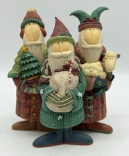 Three Wise Santas Sue Dreamer Lang and Wise 1998 1st Edition Resin Figurine