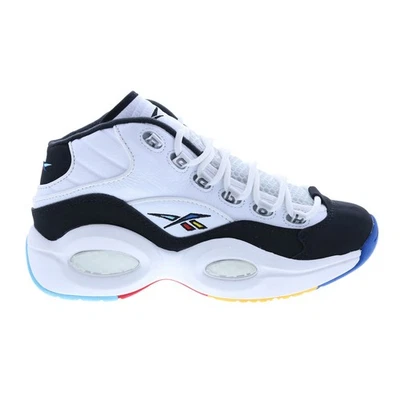 Reebok Question Mid Mens White Leather Lace Up Athletic Basketball Shoes - Image 1 of 4