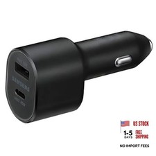 Super Fast Dual Car Charger 45W 15W Dual Ports USB-C USB-A - Black - EP