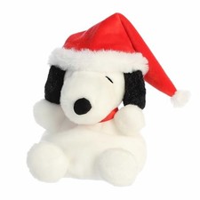 Aurora Festive Peanuts Santa Snoopy Palm Pals Plush Stuffed Animal Toy 5" 40524