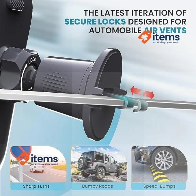 PORTENTUM Super Stablecar Phone Holder Air Vent Mount Cradle 360° Rotation - Image 2 of 4