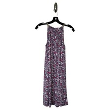 Michael Michael Kors Floral Print Halter Neck Gold Chain Neckline Dress Womens M