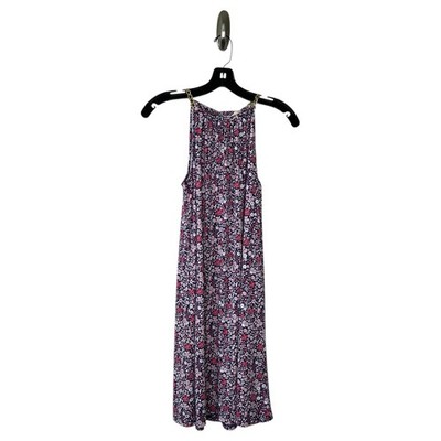 Michael Michael Kors Floral Print Halter Neck Gold Chain Neckline Dress  Womens M | eBay