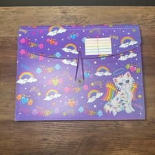 Vintage Lisa Frank Angel Chrissy Kitty Accordion File Organizer Folder  
