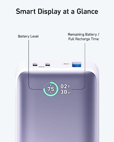 ANKER POWER BANK PORTABLE CHARGER WIRED PD 30W, 10,000MAH, A1256 - PURPLE - Picture 5 of 5