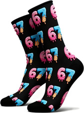 67 Ice Cream Novelty Crew Socks for Boys, Girls, Men, Women - Funny Gift