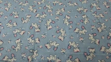 Vtg 2003 Quilt Sew Craft Fabric KITTENS CLASSIC COTTON BLUE/PINK/WHITE Print BTY