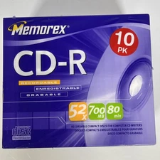 Memorex CD-R 52x 700MB/80 Minutes/10 Pack/BRAND NEW SEALED