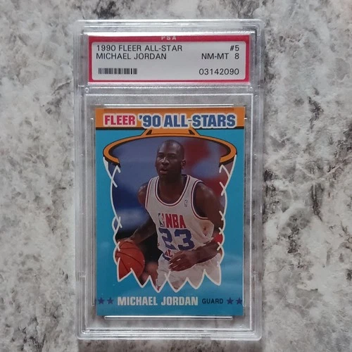 Fleer 1990-91 All-Stars Michael Jordan #5 PSA 8 NBA Basketball Card