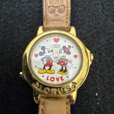 Orologio Vintage MICKEY & MINNIE TOPOLINO LORUS V421-0020 Musical LOVE Disney RARO anni 90