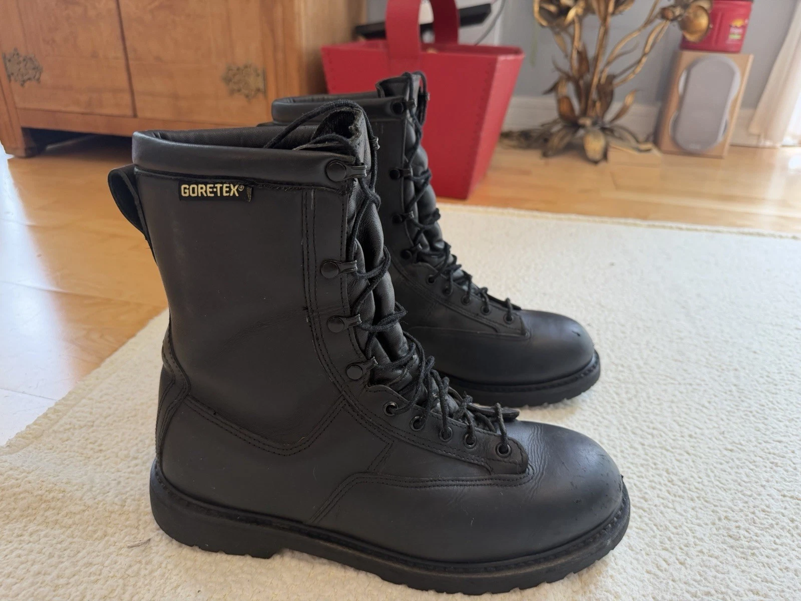 Rocky Outdoor Gear Men's Boots GORE-TEX Black Moto Boots Sz 12 (46) V Good Cond.
